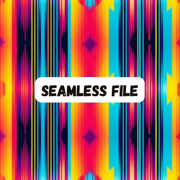 Aztec Serape Western Colorful - Seamless Repeating PNG Design Files Included, Instant Digital Download, Blanket Swaddle Fabric File