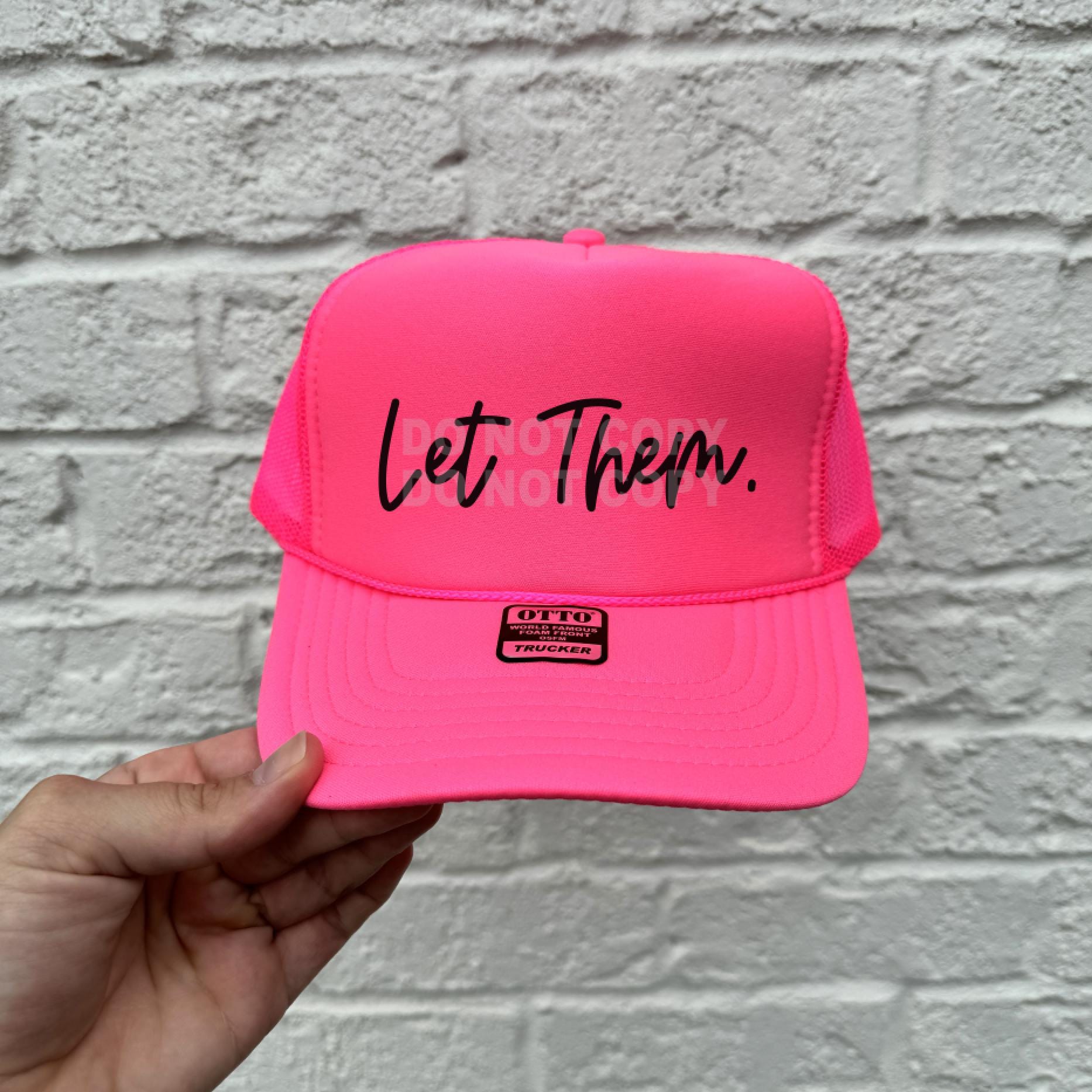 OTTO Pink and White \'Let Them\' Mesh Trucker Hat Pink Wholehearted Ent. Foam Otto trucker hat – Wholehearted  main image 4