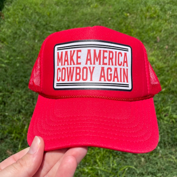 Make America Cowboy Again Hat DTF Transfer, Ready to Press DTF Transfers - Direct to Film Transfers - DTF Print - Western