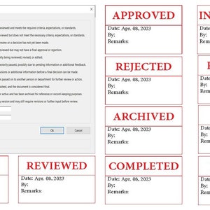 Sellos PDF dinámicos para revisión de documentos: personalizables: aprobados, rechazados, pendientes y más: flujo de trabajo optimizado, sellos digitales fáciles de usar