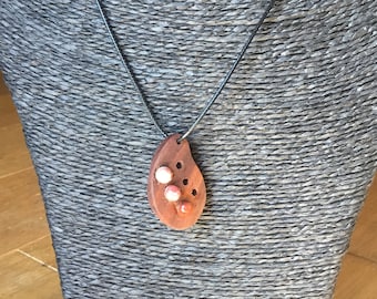 Original wooden beaded necklace