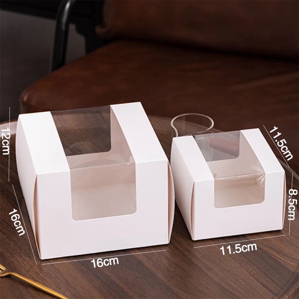 10pcs White Cardboard Cake Box Cupcake Packaging Gift Box Etsy Canada