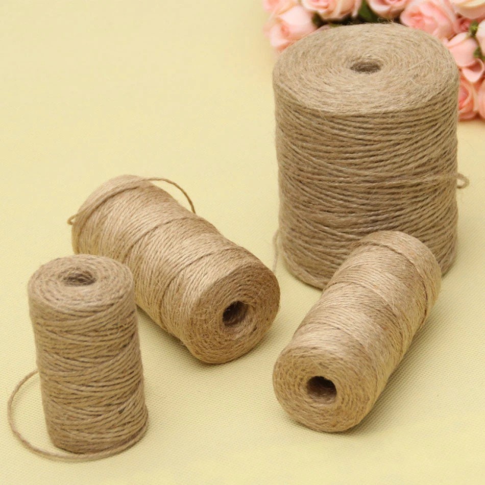 1mm-10mm Natural Jute Rope String Ribbon Christmas Home Decortio Crafts DIY  Vintage Jute Cord Twine Thread Sewing Party Wedding