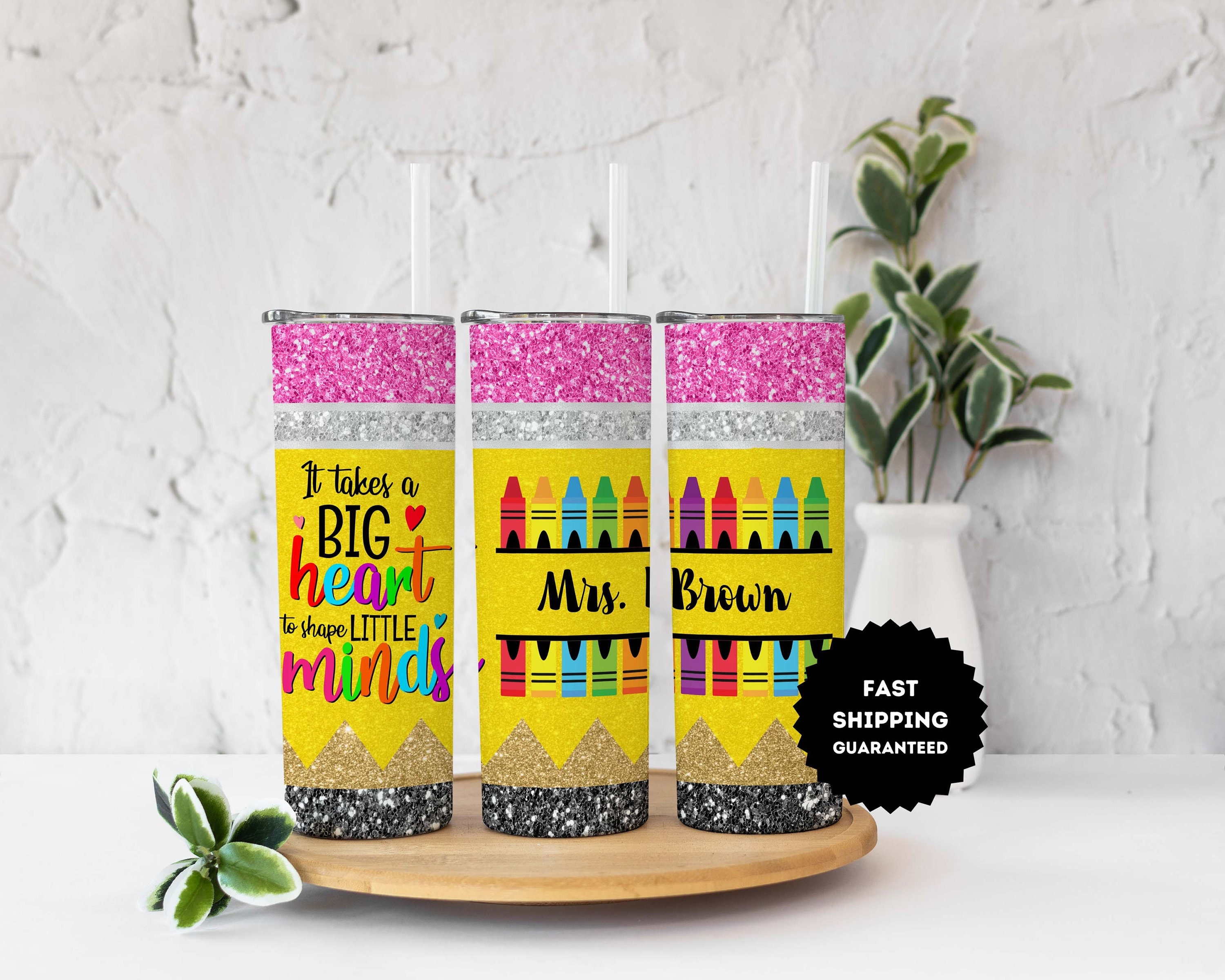 A Big Heart - Personalized Tumbler Cup - Birthday Gift For Teacher  Colleague Student