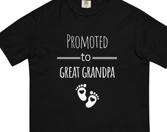 Promoted to Great Grandpa - Men’s T-Shirt, Pregnancy Announcement Shirt