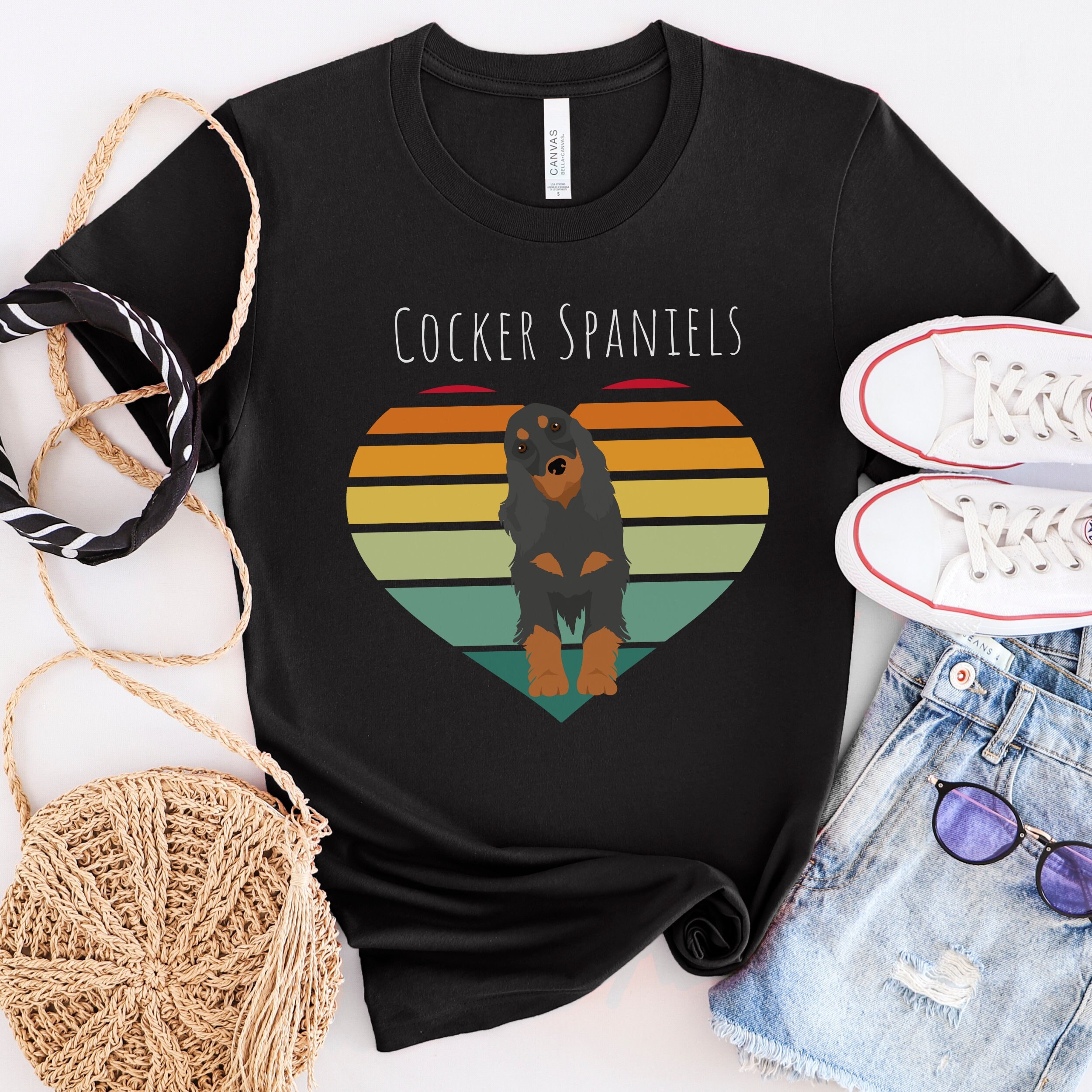 Cocker Spaniels Unisex T-Shirt Black and Tan Cocker Spaniel Dog Lover Gift Dog to Mom Shirt Dog Lover Tee Dog Shirt
