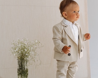 Boy's Suit - Suits for Boys - Toddler Suit - Classic Suit for Kids - Infant Set - Ring Bearer Suit (jacket, pants, bow tie)