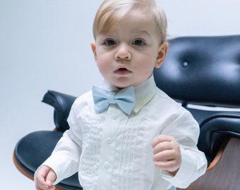 Wedding Ivory Bodysuit for Toddlers - Tuxedo Toddler Shirt - White Bodysuit Shirt for Boys - Toddler&#39;s Shirt - Infants Wedding Bodysuit