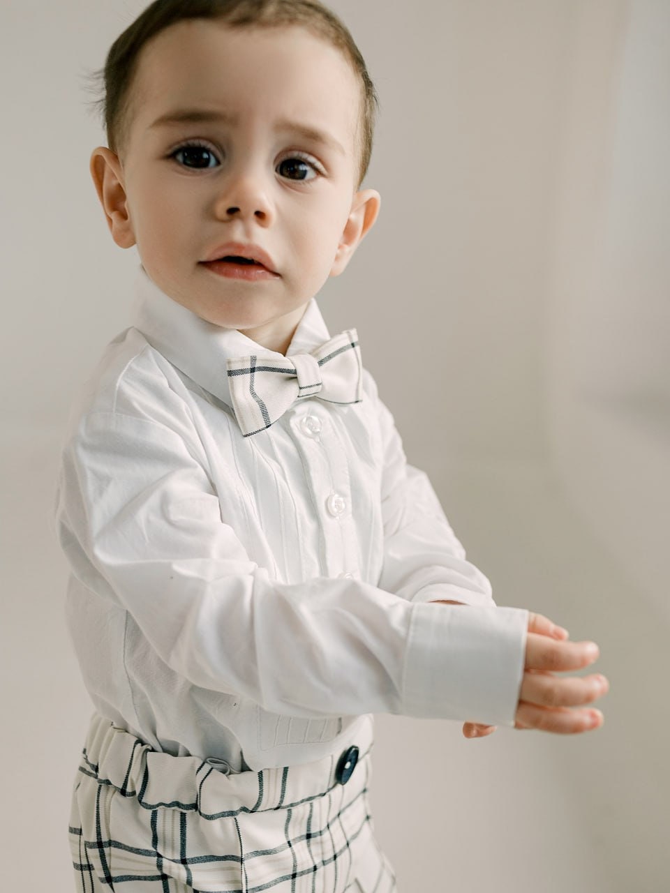 Suit for Boys Boy's Plaid Jacket Ivory Plaid Suit for Boys Toddler's