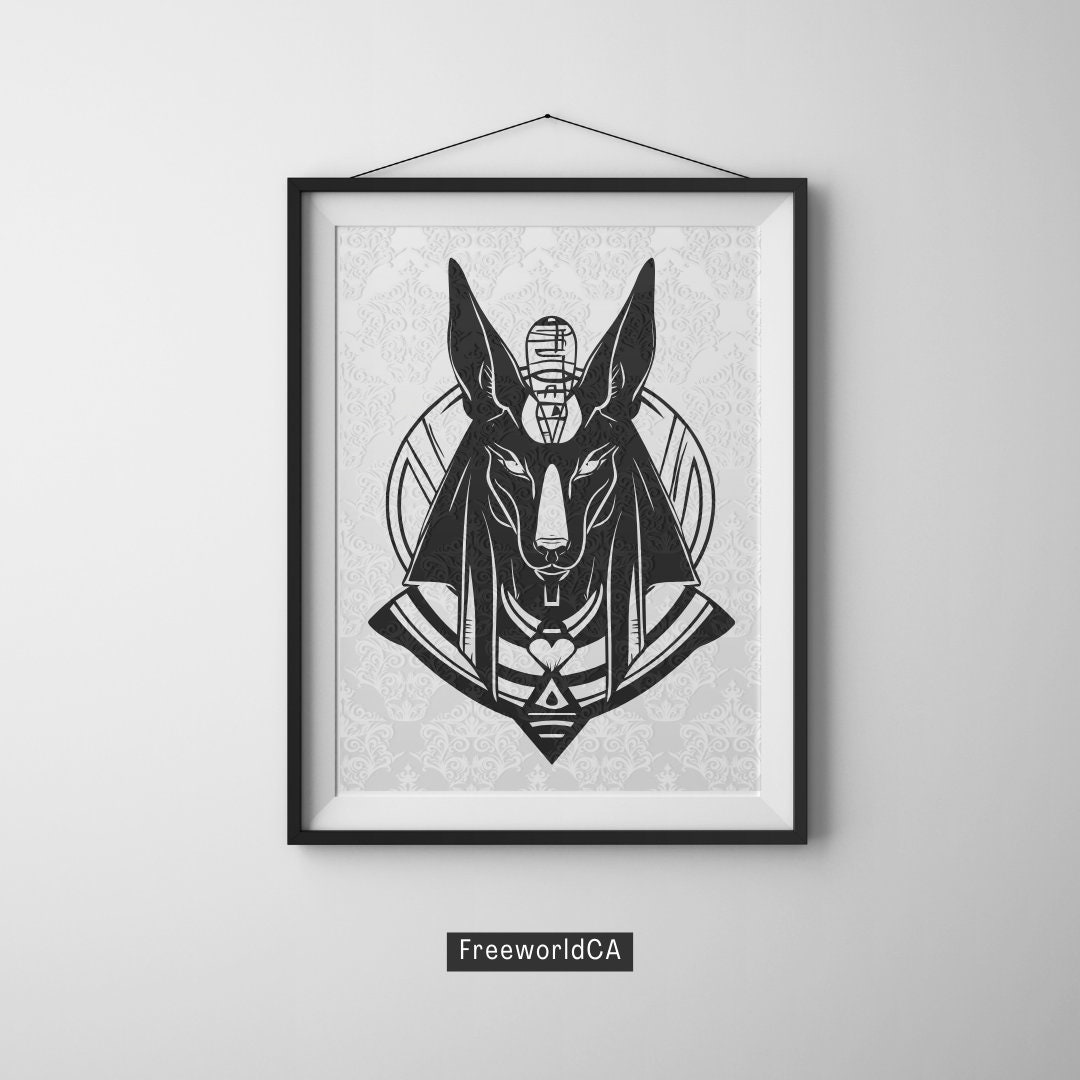 The Great Woman Anubis SVG File Ancient Egypt Black Outlined Vector Only Art Egyptian Mythology