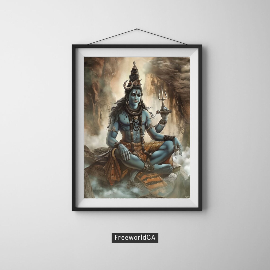 Lord Shiva V2 Wall Art Printable, Shiva Wall Art, Hindu God Art, Shiva Poster, Hindu Art ...
