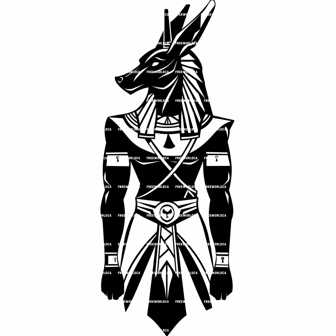 The Great Anubis Potrait SVG File | Ancient Egypt | Black Outlined ...