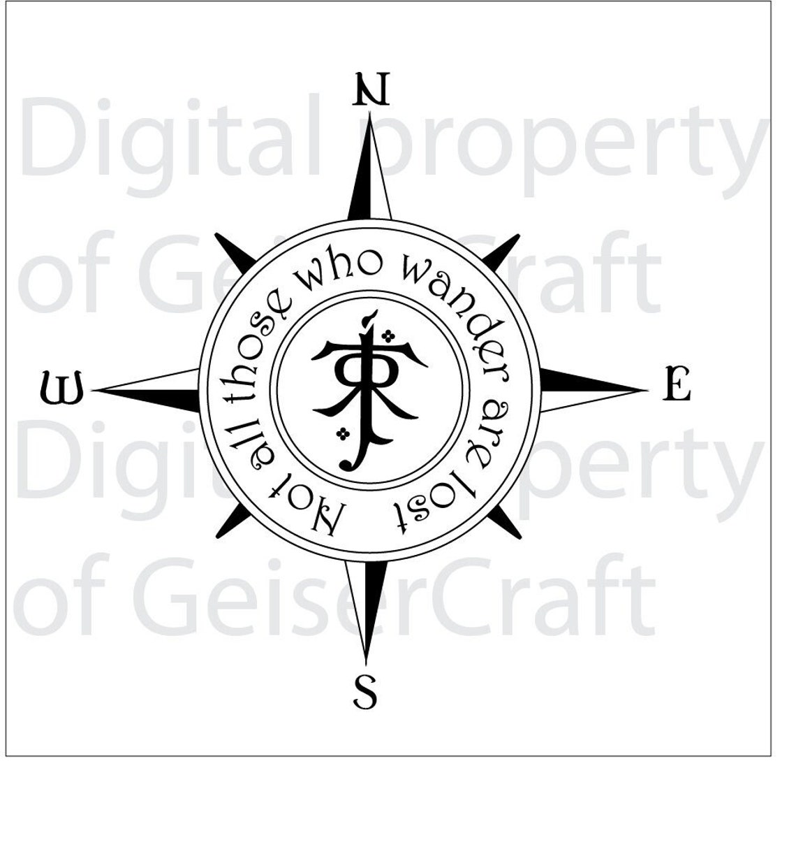 Middle Earth Tolkien Themed Compass Rose. Digital Download Svg Png Jpg ...