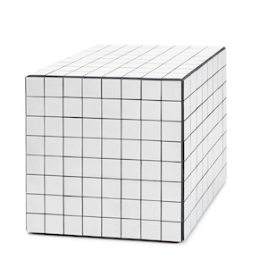 Table cube en céramique noire et blanche mate image 1