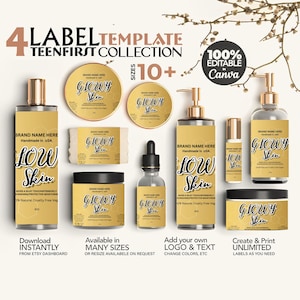 Custom Body Product Label Template | DIY Skincare Label | Skincare Canva Label | Jar Labels | Beauty Sticker Design | Cosmetic Label