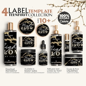 Editable Cosmetic Label Templates: DIY Skincare Branding (Digital Download)