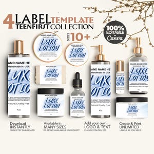 Editable Cosmetic Label Template: DIY Skincare Canva Design (Digital Download)