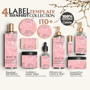 Editable Cosmetic Labels: DIY Body Product Label Template (Digital Download)