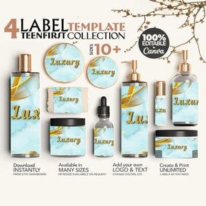 Printable Custom Skin Care Labels Editable Bottle Label Design Stylish Cosmetic Product Label  DIY Cosmetic Labels