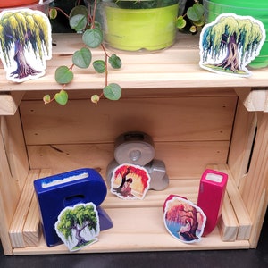 5 Whispers of the Willow: Enchanting Weeping Willow Tree Sticker! Die Cut, Vinyl, Laminated