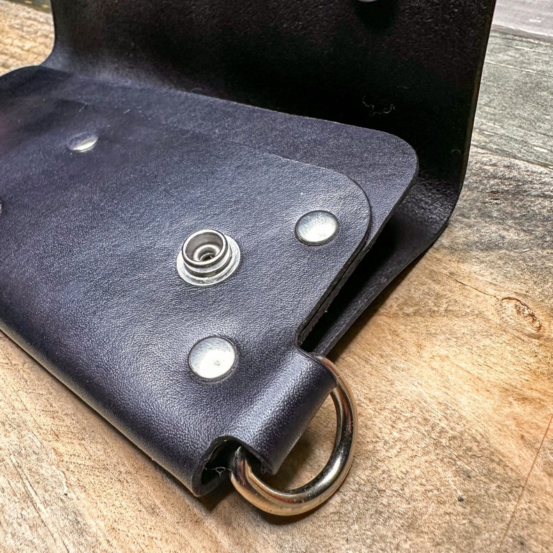 Handmade Leather Long Wallet Large With Snaps and Chain Ring Etsy