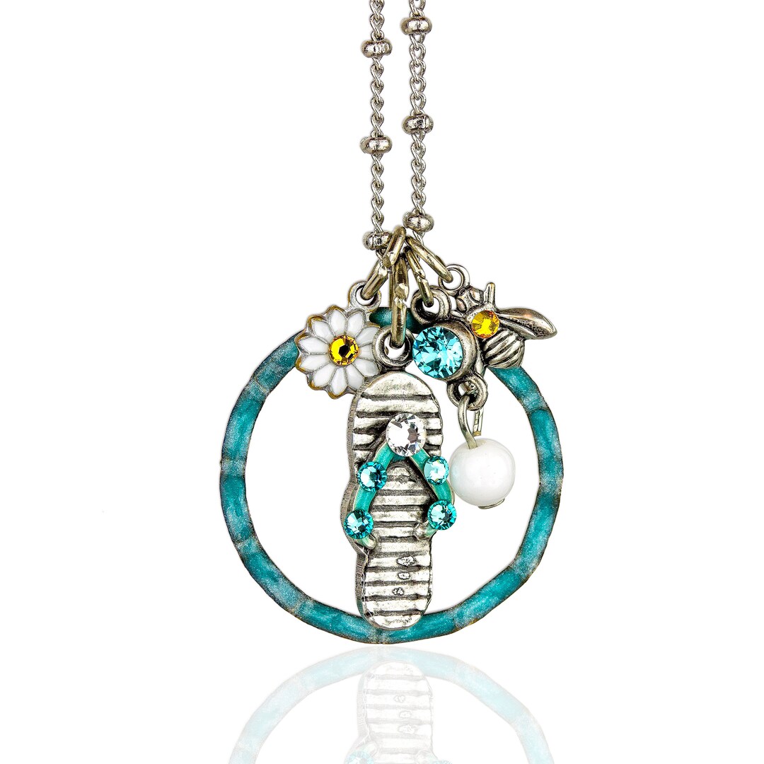 Flipping Over Summer Crystal Jumble Necklace Etsy