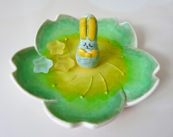 Colourful Bunny Trinket Dish : Cute Jewellery Storage with Vibrant Charm