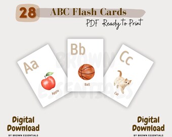 Druckbare PDF ABC Flash Cards - Lernmaterialien für Kinder