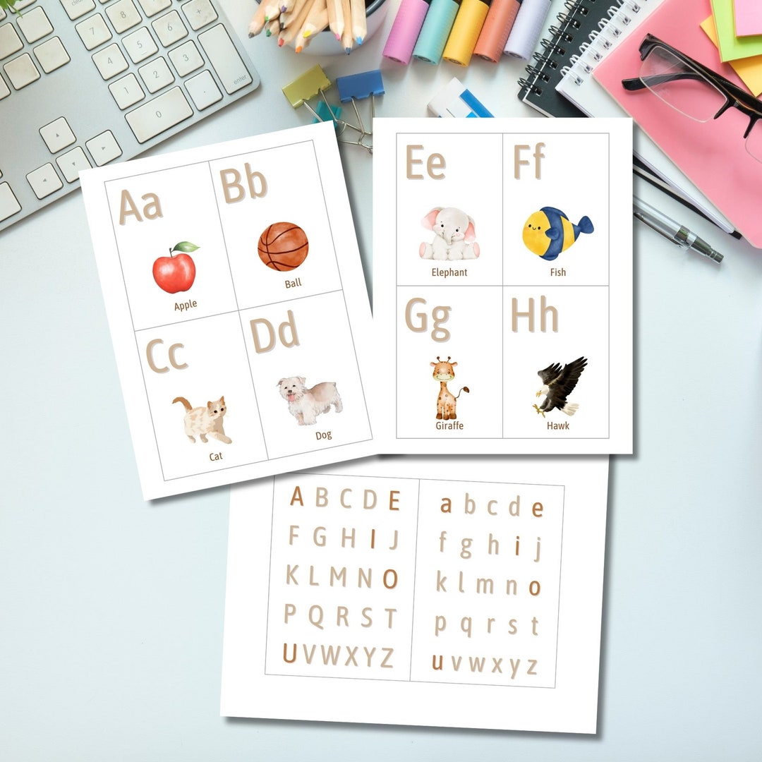 Printable ABC Flashcard Educational Leaning Materials Alphabet ...