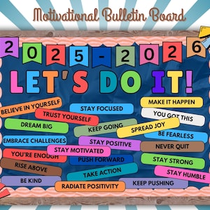 Bulletin Board Kit: Klassenzimmer Dekor, Positive Einstellung (Digitaler Download 2025-2026