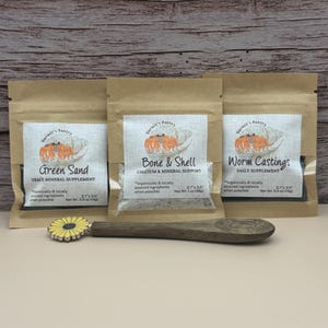 Hermit Crab Calcium & Mineral Supplement Trio | Bone and Shell, Green Sand, Worm Castings | Hermit Crab Food
