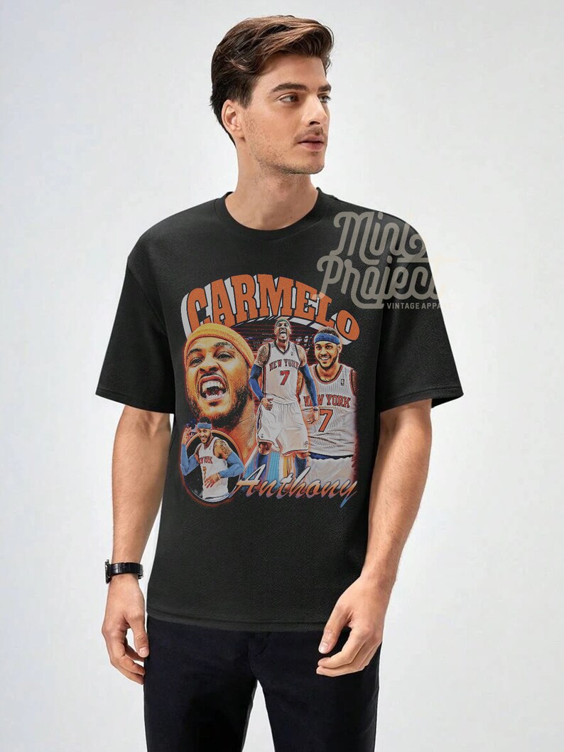 Carmelo Anthony T-shirt Bootleg 90s Vintage Graphic Tees Retro Shirt Rap Shirt Hip Hop T-shirt 