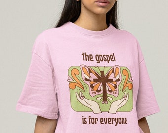 The Gospel Shirt Religious Gift for Christian Tee Faith Cross Butterfly Shirt Christian T-shirt Jesus Gift for Mothers Day Love Like Jesus