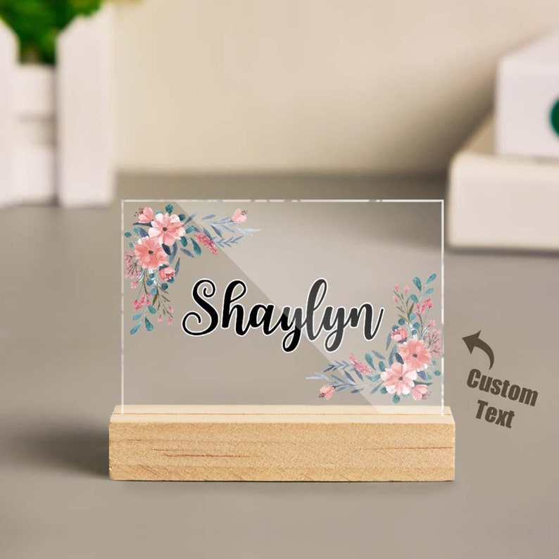 Personalized Acrylic Name Plate Desk Sign Office Décor Etsy