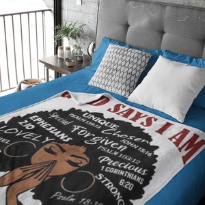 God says I am Velveteen Plush Blanket