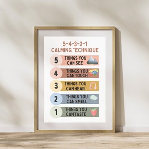 Calming Corner | Calming Techniques | Preschool Chart | Feelings Poster | Emotions Chart for Kids | Playroom Wall Art | Homeschool Decor
