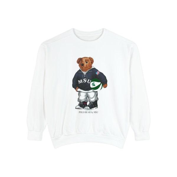 Michigan State Basketball Sweatshirt, Vintage Style Sweatshirt, Polo Bear Ralph Lauren