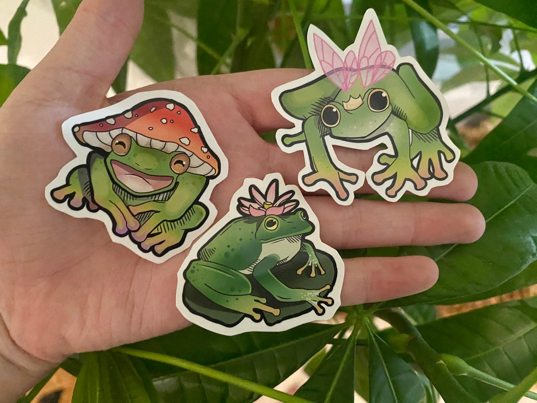 Frog Stickers | Cute Waterproof Frog Sticker Set - Etsy