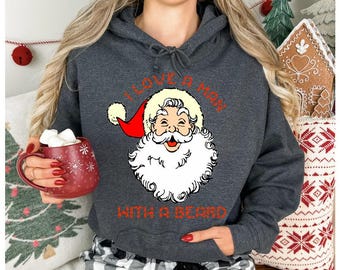 Me encanta un hombre con barba Santa SVG
