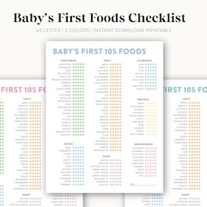The ⭐ ONLY ⭐ 101 First Foods for Baby Led Feeding Checklist Fridge Mag