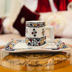 Verre à thé marocain khomsa jaune