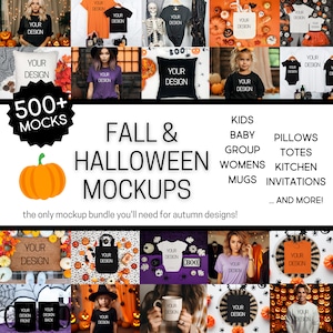 Halloween Mockup Pack, Fall Mockups, Thanksgiving Mock Up, Full Shop Mockup Bundle, Etsy POD Mockup Bundle, Digital Download JPG Instant PNG