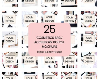 Cosmetic Bag Mockup Wash Bag Mock-up Stock Photo Make up Bag mockup Canvas Bag mockup Purse mockup PNG Digital Download