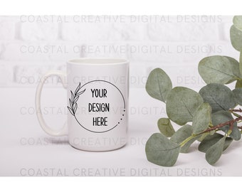 11oz White Coffee Mug Mockup, Custom Coffee Mug Gift Idea, Mug Styled Stock Photo, Digital Download JPG, Simple White Mug Mockup Bridal Gift