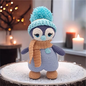 Handmade Crochet Penguin Plush – Soft Amigurumi Baby Toy – Nursery Gift – Animal Eco Friendly – Baby Shower Present