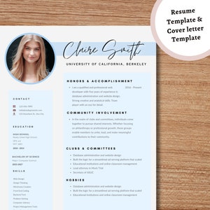 Sorority Resume Template, Sorority Rush Template with Picture, College Resume, Professional College Resume Template, Sorority Cover Letter