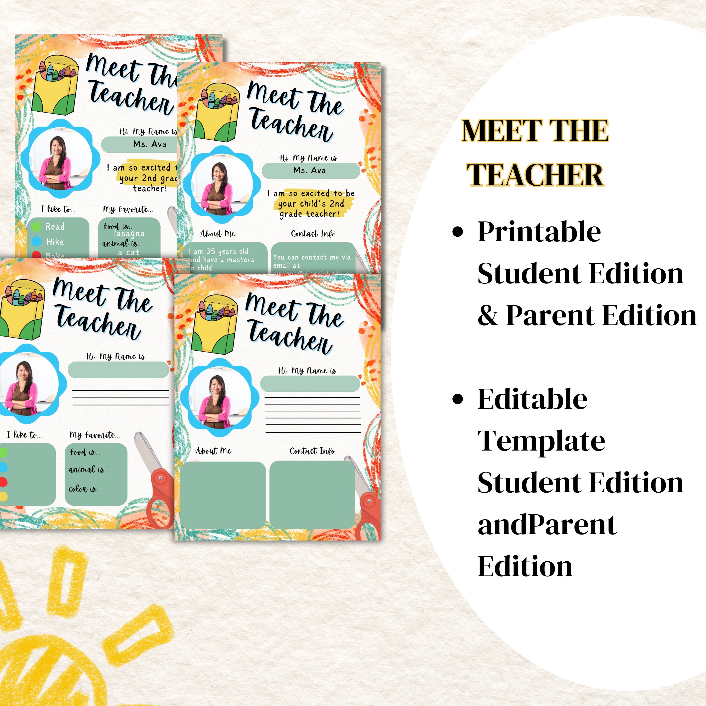Meet the Teacher Template, in My Teacher Era, Editable Template, Meet
