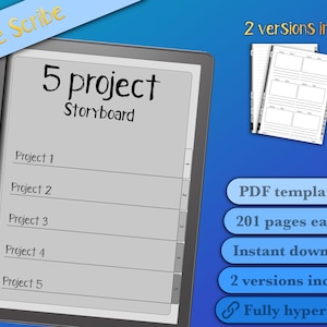5 project storyboard (Kindle Scribe) for video planning , notebook