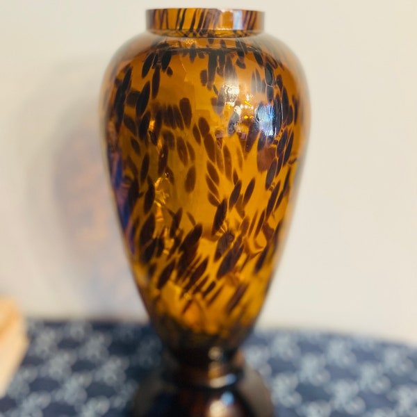 Vintage Mid Century Modern Tortoise Shell Vase