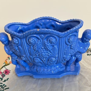 Vintage ceramic Victorian-style planter